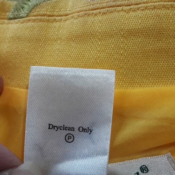 Womens Sz S Yellow Red Embroidered Western Rockabilly Art To Wear Denim Jacket - Picture 10 of 13